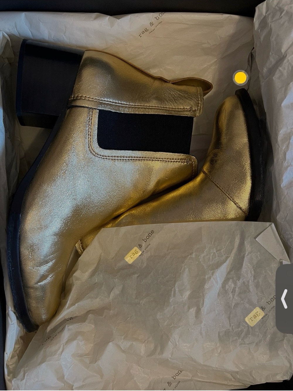 rag & bone Metallic Gold Chelsea Ankle Boots